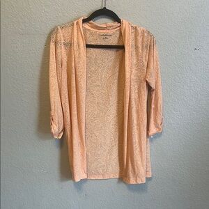 Croft & Barrow Peach Paisley Cardigan